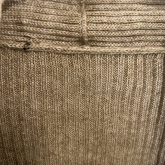 EILEEN FISHER ORGANIC LINEN DELAVE HIGH COLLAR CARDIGAN - Picture 7 of 9